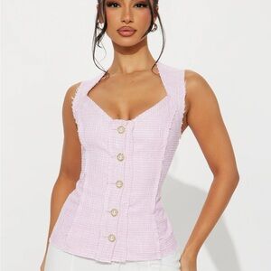 Fashion Nova sophisticated Tweed Vest pink